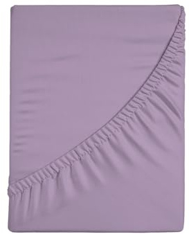 Zer0bed, Lenzuolo Sotto con Angoli Singolo Tinta Unita 100% Cotone ANGOLO MAXI 30CM, 1 Piazza, Lilla, 90x200