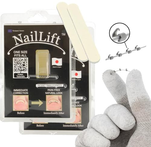 2x NailLift Nagelkorrektur für Eingewachsene Zehennägel | SOFORTIGE WIRKUNG | Von Mediziner Entwickelt | Passend für alle Nagelgrößen | Natürliche Passform | Nagelkorrekturspange Korrekturspange