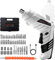 Avvitatore a Batteria, Goldsea Cacciavite Elettrico 1.5Ah Li-ion Ricaricabile e Rotante a 90 Gradi Avvitatore Elettrico, Trapano Avvitatore Batteria, uci a LED, Caricatore Cavo USB, 47 Accessori
