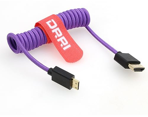 DRRI High-Speed 8K@60Hz 4K@120Hz Mini HDMI auf Full HDMI 2.1 geflochtenes Kabel für Sony F55 A7S3 A74 Nikon Z5 Z6 II Z7 BMPCC4k auf Atomos Ninja Monitor