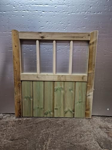 md carpentry Wooden Garden Gate, Pressure Treated, 90cm High x 75cm Wide x 5cm Deep, Green