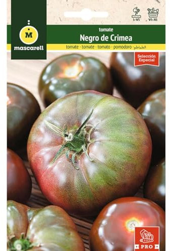 Mascarell Semillas, TOMATE, Semillas Huerto, TOMATE NEGRO DE CRIMEA, Crea tu Propio Huerto Urbano y Cultivo en Casa, Plantas Hortícolas, 0,2 Gramos