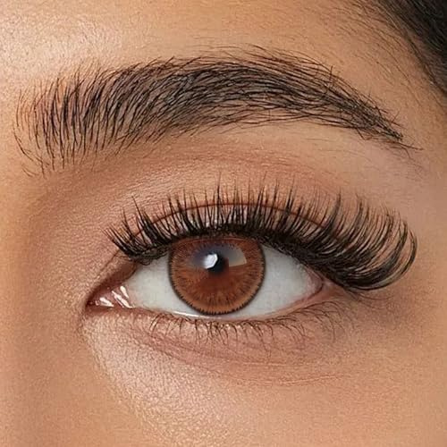 Sehr stark natürlich deckende Braun Kontaktlinsen Havanna Braun + Behälter, 1 Paar (2 Stück), DIA 14.50, mit Stärke, 0.00 Dioptrien Kontaktlinsen (-2.25 Dioptrien,Havanna Braun)