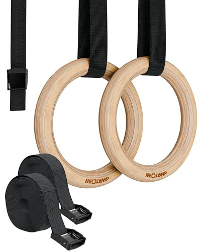 NEOLYMP Turnringe Outdoor – Gymnastikringe - Optimaler Grip und Haltbarkeit - Schweiß aufnehmend - Turngeräte für Zuhause & Outdoor Training - Ringe Turnen - Calisthenics Ringe