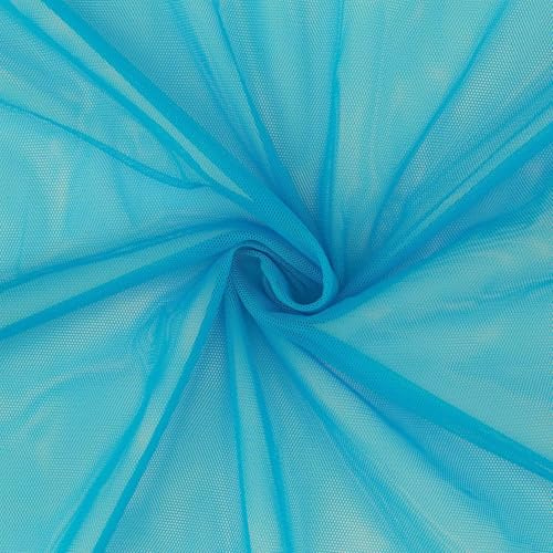 Softtüll Stoff, weicher Tüll, Tüllstoff als Meterware, Kostümstoff, Dekostoff, uni türkis (Länge am Stück: ab 100cm / Breite: 155cm)