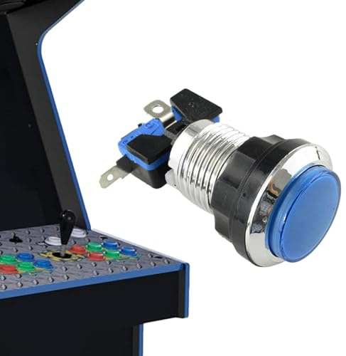 Arcade LED -upplyst tryckknapp, Arcade LED -tryckknappar Liten rundknapp | Fallresistenta speltillbehör för vuxna, pojkar och flickor