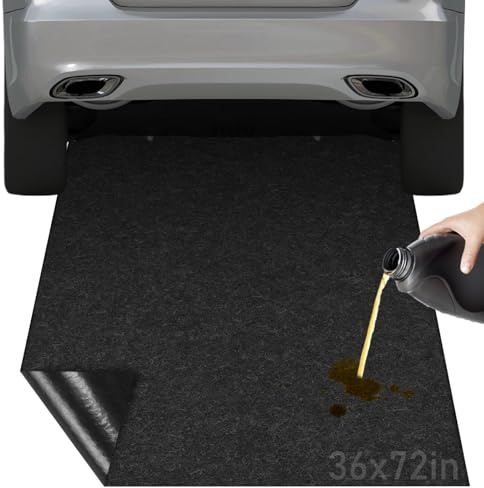 Tapete para derrames de aceite de cochera: tapete absorbente impermeable de 36 x 72 pulgadas, tapete absorbente para debajo del coche, alfombrillas de garaje protege el piso de derrames, goteos