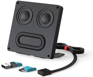 ElecGear Internal/External USB Computer Speaker (Slim), 9Pin USB Connector for PC Case Motherboard, Additional Adapter and Magnetic Metal Stand for Desktop Laptop Android Phones