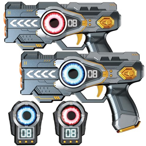 Laser Tag Guns Set of 2, Laser Tag Game with LED Score Display Vests Inoor Outdoor Games for Kids Cool Toys for 8 9 10 11 12+ Year Old Boys Girls Children Teens Adults Christmas Birthday Gifts