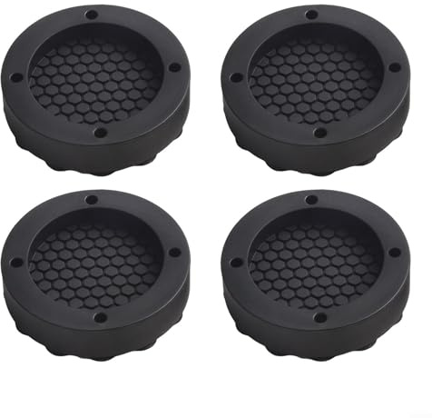 Lot de 4 amortisseurs de vibrations en silicone pour améliorer la stabilité des machines à laver et autres appareils ménagers (noir)