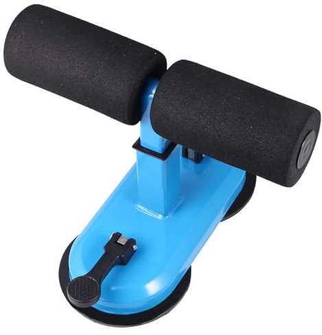 Ciieeo Abdominal Machine Crunches Aid for Home Use, Blue ABS Trainer with Single Bar, Waist Fat Reduction Equipment for Men and Women Fitness and Core Exercise