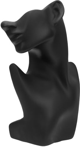 CLISPEED Espositore per Gioielli Mezza Testa in Plastica Nera Busto Espositivo per Collane e Orecchini Porta Collane per Boutique e Vetrine Organizer per Gioielli da Esposizione e Uso