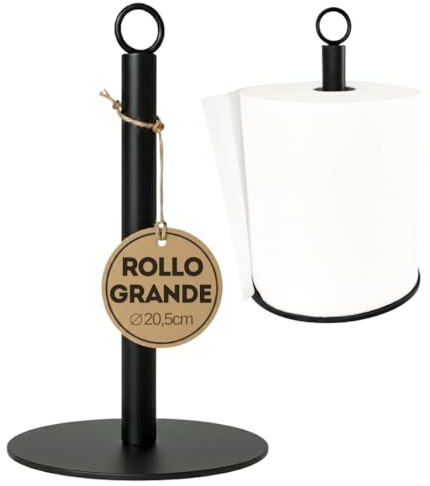 Porta Rollo Cocina, Soporte Rollo Papel Cocina, Porta Rollos Papel De Cocina Grande 20,5 cm, Portarrollos, para Encimera, Dispensador, Paper Towel Holder, Kitchen Roll Holder, Soporte Rolo