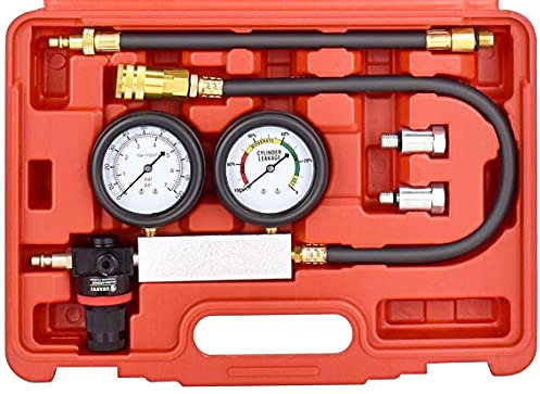 Kit comprobador de compresión Detector de fugas del cilindro Medidor de presión del cilindro de coche EN BAR y PSI
