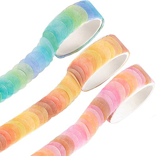 YUBBAEX Fruits Candy - Set di nastri Washi rotondi da 9/40,6 cm, 300 punti di 3 rotoli per agenda di proiettili, album di ritagli (frutta estiva)