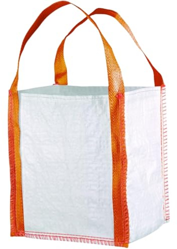 Safetytex Mini BIG-BAG weiß 40 x 40 x 45 cm - Tragfähigkeit 300kg - Entsorgung Bags für Abfälle, Baustoffe und Schüttgüter - Schüttgutbehälter - BigBag - Big Pack - Transportsack (10 Stück)
