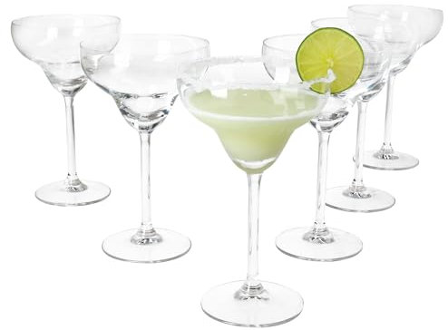 MamboCat Lot de 6 verres à Margarita - Hauteur : 18 cm - Pour 6 personnes - Transparent - Pour boissons glacées, Daiquiri et autres