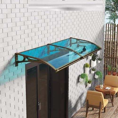 Außenmarkise, Terrassenmarkise, Verandamarkise, Gartenüberdachung, Fenster-Regenschutz, Schnee- und Windschutz, Polycarbonat-Abdeckung, Dachüberdachungen, Aluminiumrahmen (100 x 260 cm/39 x