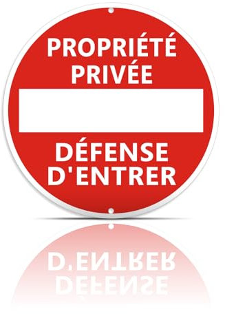 Panneau Propriété Privée Défense d'entrer Aluminium 300 x 300mm, Panneau Propriété Privée Metal Alu Utilisation à L'ExtéRieur Et à L'IntéRieur, Montage Facile Rouge
