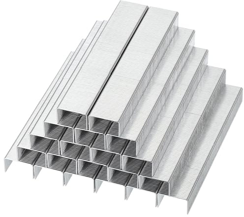 PATIKIL 23/8 Agrafes pour agrafeuse, 4 boîtes de 4000 pièces 5/16 Longueur de jambe Agrafes standard à pointe plate et ciseau sans bourrage pour fournitures de bureau à domicile, argent