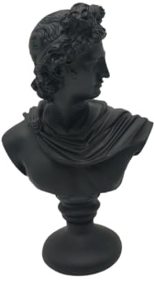 DXEHSEUY Statuina di mitologia greca, busto per la casa, decorazione artistica da scrivania, Apollo, nero