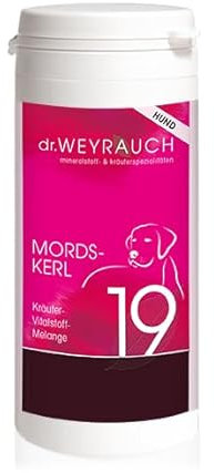 Dr. Weyrauch Nr. 19 Mordskerl | 60 Kapseln | Ergänzungsfuttermittel für Hunde zur Unterstützung der Gelenk- und Muskelfunktion | Kann die Regeneration des Bindegewebes fördern