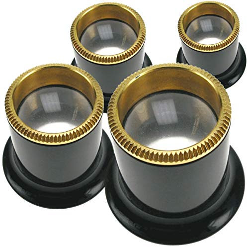 Augenlupen/Uhrmacher-Okular Set GOLD LINE PREMIUM - 4 Uhrmacherlupen