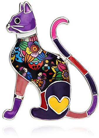 NEWEI Enamel Kitten Cat Brooch Pin Fashion for Women Girls Gift Charms Cat Decorations