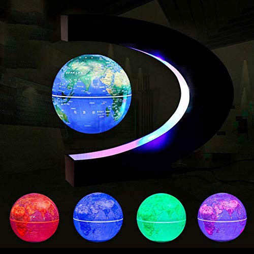 Sphere map Globe World Global Electronic Magnetic Levitation Multi-Color LED Lights Colour Varied Desktop Office Home Furnishings Children Education, Model 3 Inch