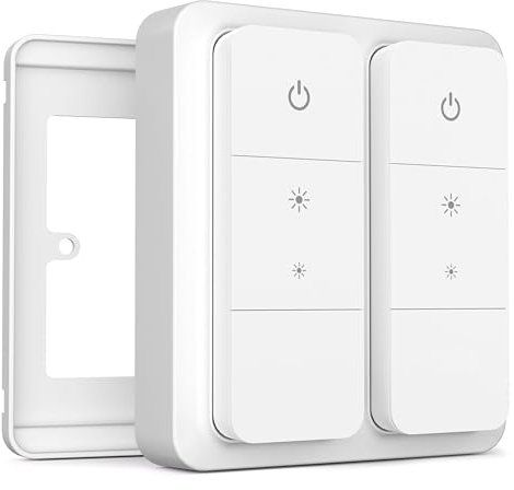 IYOKI® Standard Switch Cover for Philips Hue Dimmer V2, Compatible with Hue Switch Cover, Remote Light Switch Plate Adapter, 2-Gang (1-Pack)