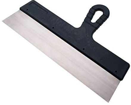 Espátula masilla ancha 350mm, espátula para enlucir, espátula encintar pladur de acero inoxidable, flexible raspador de papel tapiz, Herramienta de eliminación de masilla y pintura (1 pieza)