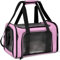 TOFFCAEA Sac de Transport à Parois Souples pour Animal de Compagnie, Sac Transport Chat Chien, Respirant et Pliable, Caisse de Transport Chat avec Bandoulière Réglable (Couleur Rose, M)