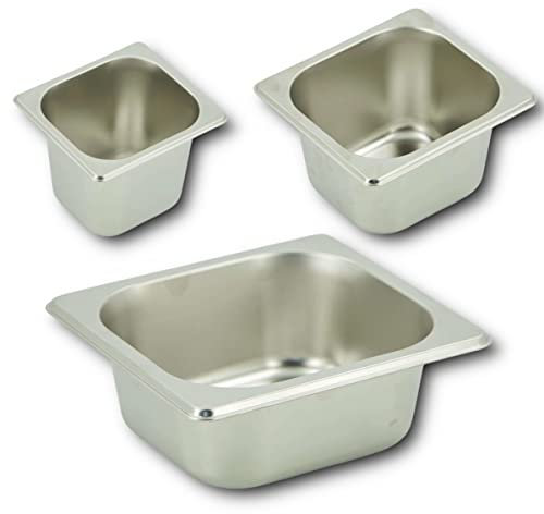 HOOZ Contenitore GN in acciaio inox 1/6, altezza 150 mm, contenitore termico per alimenti, contenitore gastronorm, per alimenti, scolapiatti o come inserto per cottura, resistente al calore