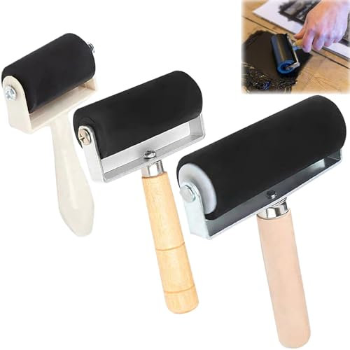 3 Stücke Andrückrolle: 3.5cm/6cm/10cm Silikon Andrückrolle, Andrückwalze Gummiwalze Gummi Andrückwalze, Andruckrolle Werkzeug für Tintenfarbblock, Stempeln, Drucken, Tapeten Kunsthandwerk