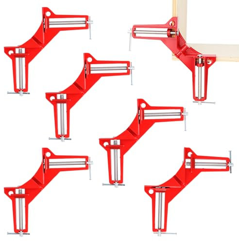 FUNSUEI 6 pinzas de ángulo de 90 grados, abrazadera de esquina de madera, abrazadera de ángulo recto, abrazadera de ángulo de esquina, abrazadera de ingletadora para marcos de fotos, carpintería,