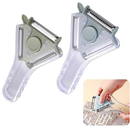 RUIENGCOMM 2Pcs Speed Peeler Ergonomic Handle Sharp Blade Stainless Steel Peeler Vegetable Non-Slip Grip Swivel Potato Peeler for Peeling and Apple Cucumber Carrots