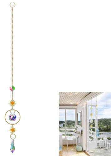 Attrape-Soleil en Cristal, Suncatcher Pendentif Soleil pour Décoration, Prismes pour Fenêtre Maison Jardin Fête Mariage