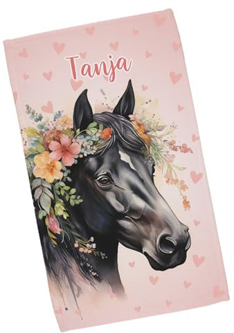 Striefchen® Handtuch in DREI Größen mit tollem Pferde Motiv, personalisiert (Mittelgroße)