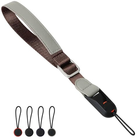 Correa Para Muñeca De Cámara – Correa Para Mano Ajustable En Nylon Ultra Ligera (34g) Con Cierre Rápido, Compatible Con Cámaras Dslr, Apta Para Diferentes Tamaños De Muñeca, Agarre Seguro (Marrón)
