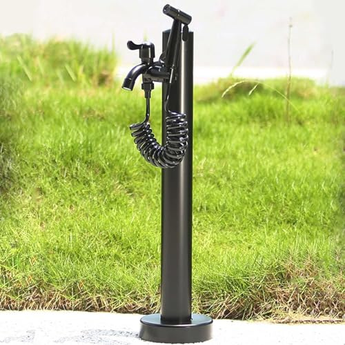 Stainless Steel Vertical Garden Water Column - 60cm/24in with Faucet & Spray Gun, Outdoor Antifreeze Design for Irrigation, Washing & Fountains