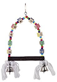 Nobby 31681 Cage Toy, Schaukel mit bunten Würfeln, 28 x 17 cm