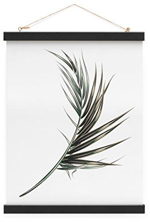 PHOTOLINI Posterleiste Schwarz 41 cm stabiles MDF-Holz, magnetische Poster-Hänger, Posterhalter, Posterschiene - für Fotos & Poster zur flexiblen Gestaltung