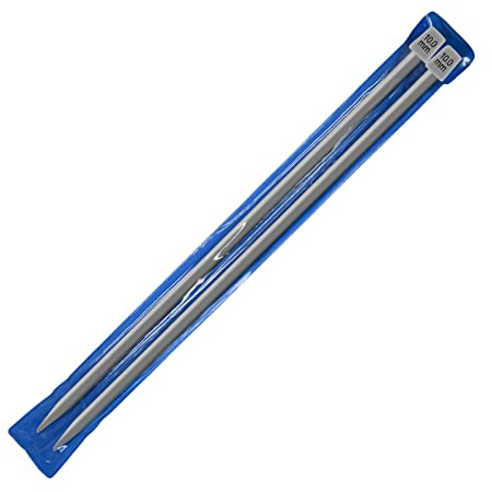 Powertool, Ferri da maglia in alluminio, 2 pezzi, lunghezza 35 cm, ferri da maglia a punta singola, classici, 10 mm