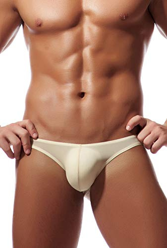 Newsywell Herr låg midja bikini issilke slim fit trosor underkläder, Köttfärger, L