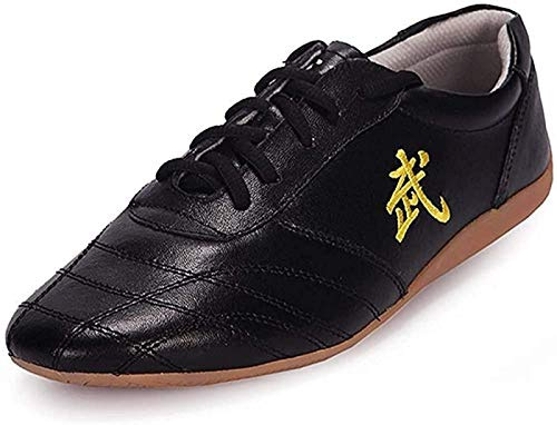 ZKHD Tai Chi Kung Fu Scarpe Taekwondo Scarpe Arte Marziale Cinese Tradizionale Wushu Shaolin Trainer Sneakers Traspiranti per Uomo Donna Bambini Bambini,Black-47EU