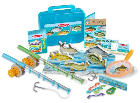 Melissa & Doug Let’s Explore Fishing Play Set – 21 Pieces - Toy Fishing Set For Toddlers And Kids, Pretend Play Fishing Toy, Learning Toys For Kids Ages 3+