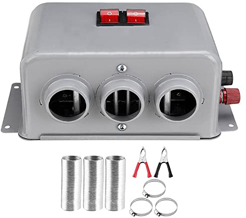 MACHSWON 12V/24V 800W Universel Auto Voiture Camion PTC Chauffage, Chauffage Rapide Désembueur de Fenêtre avec 2 Commutateur de Vitesse