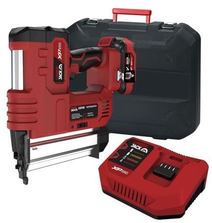 LUMBER JACK 20V Cordless 18 Gauge Nail & Staple Gun Brad Nailer Stapler with 2Ah Lithium Battery Charger & Carry Case, Woodworking Home Renovation DIY