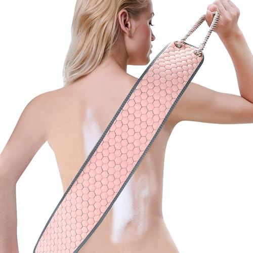 dodiff 38 Inch Exfoliating Back Scrubber for Shower, Back Washer, Pink