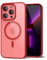 oakxco for iPhone 13 Pro Case Clear Magnetic Compatible with Magsafe, Thin Slim Transparent Non Yellowing, Hybrid Soft Silicone Bumper & Hard Plastic Protective Cover for Women, Red